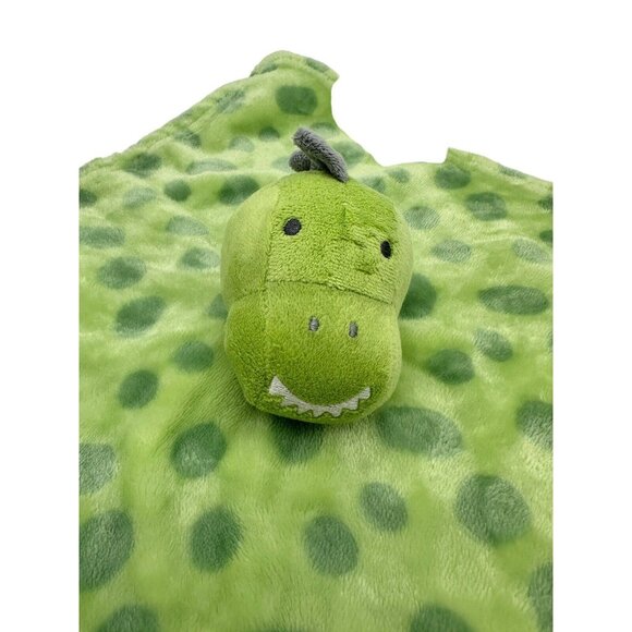 HB Hudson Baby Dinosaur Dino Security Blanket Lovey Plush Green Polka Dots‎ Toy - Picture 3 of 8